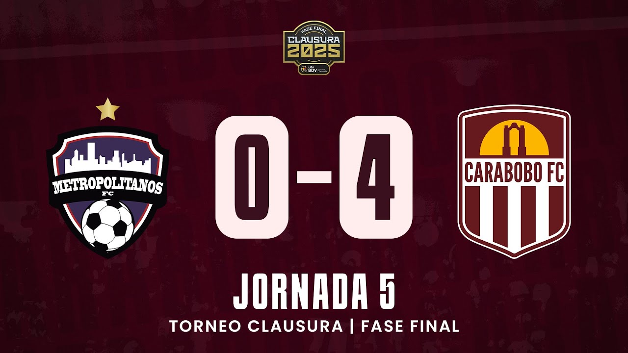 RESUMEN | JORNADA 5 | Metropolitanos FC 0-4 Carabobo FC| Torneo Clausura Fase Final | Liga FUTVE