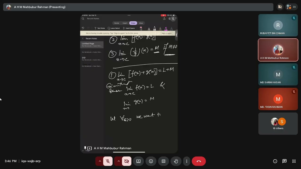 MAT123(01) 15.02.2026 Online Class Recording