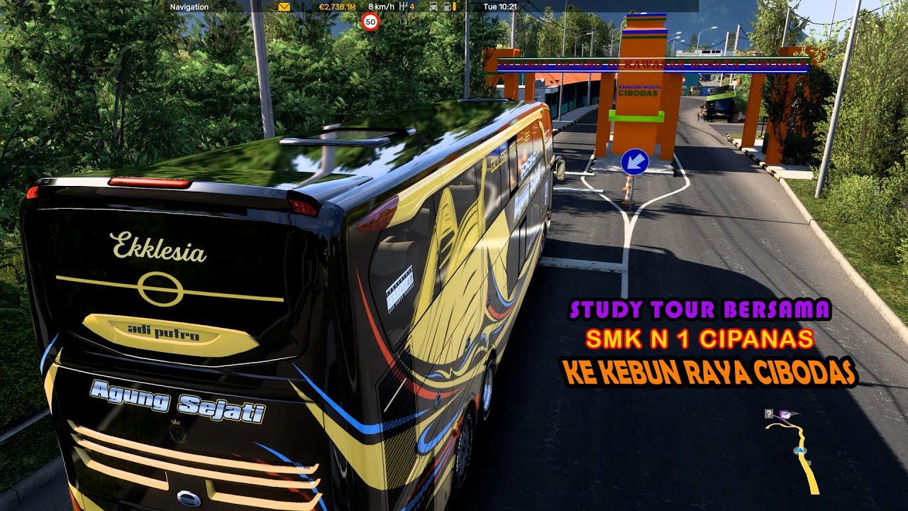 STUDY TOUR SMK 1 CIPANAS KEBUN RAYA CIBODAS - BUS DOUBEL DEKKER #eurotrucksimulator2 #gamesimulator