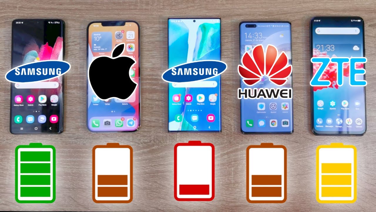 Galaxy S21 Ultra vs iPhone 12 Pro Max, Note 20 Ultra, Mate 40 Pro y ZTE Axon 20, TEST DE BATERIA!