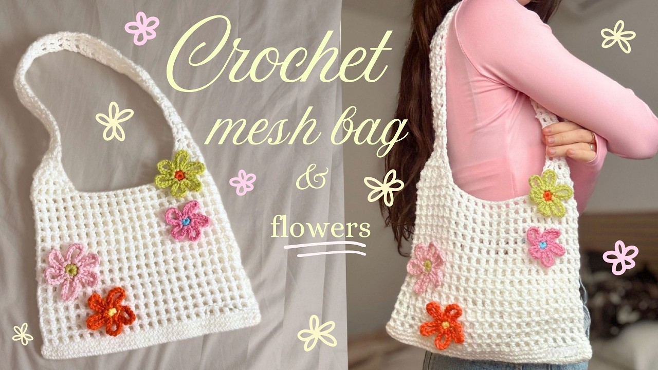 Tutorial crochet mesh bag · Bolsa de malla a crochet· EASY/ FÁCIL · Bolso de verano · Summer bag ·