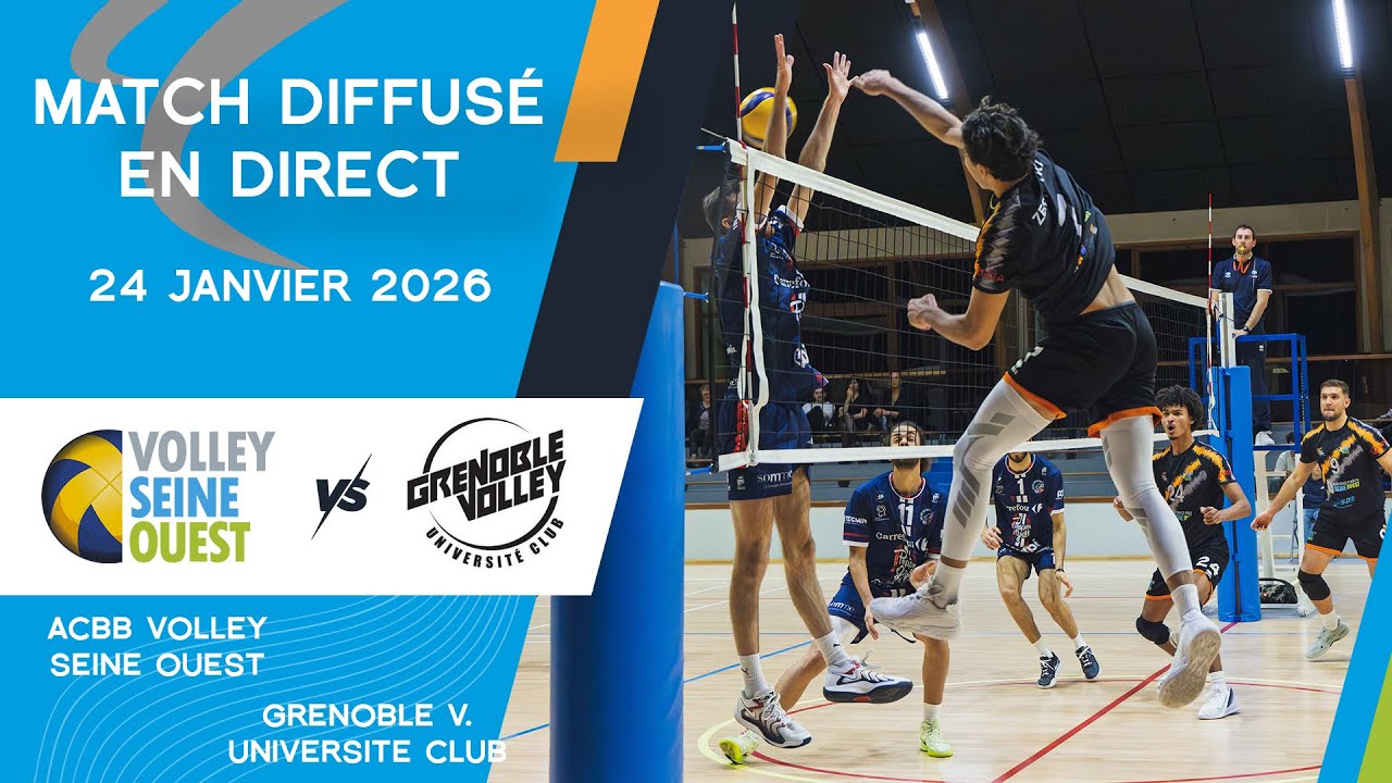 Match ACBB VOLLEY SEINE OUEST face à GRENOBLE V.UNIVERSITE CLUB 
VSO ACBB VS GVUC