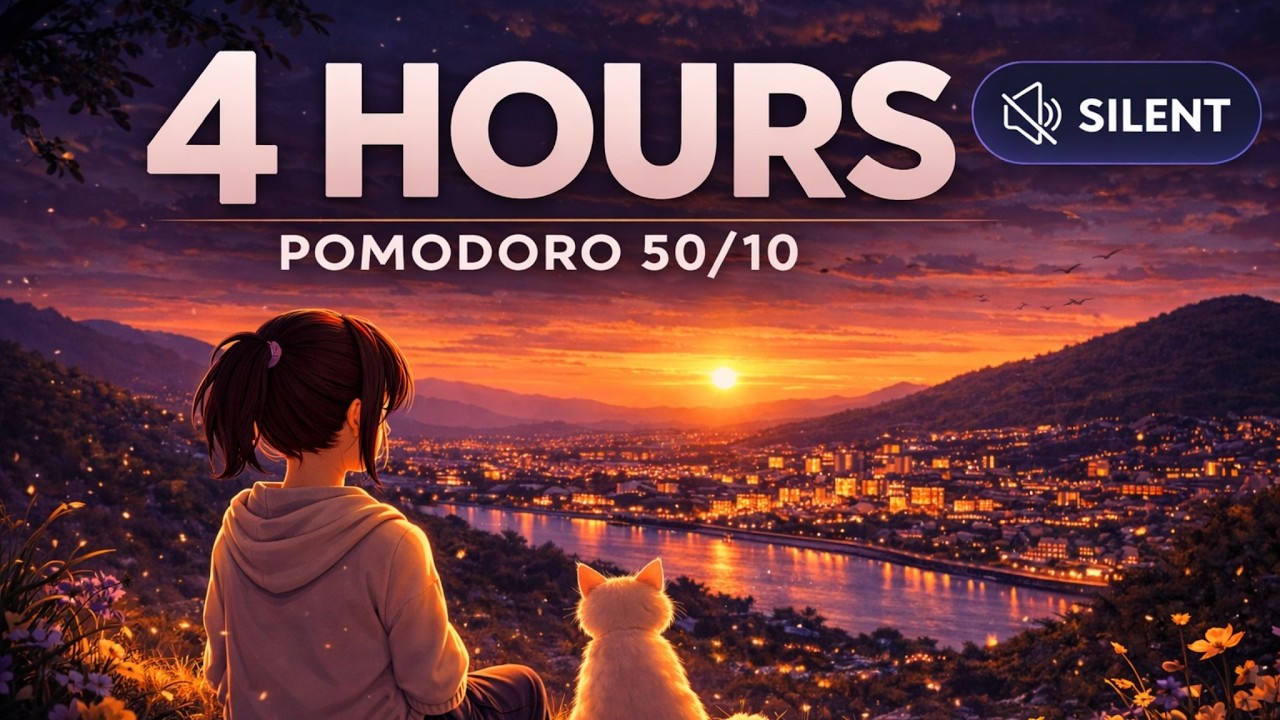 4 ЧАСА 50/10 POMODORO | Тихий Таймер Глубокой Концентрации (Без Музыки)
