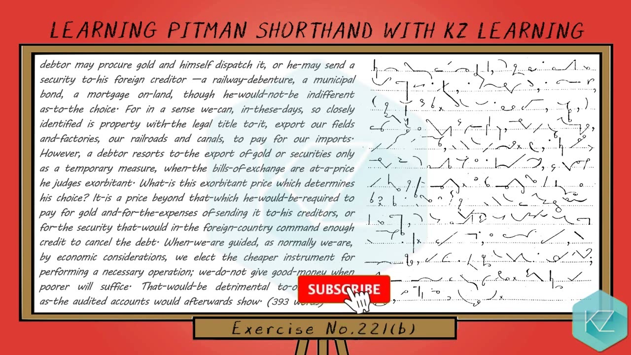 Exercise No.221 @ 100 WPM - Pitman Shorthand Dictation - KZ Learning