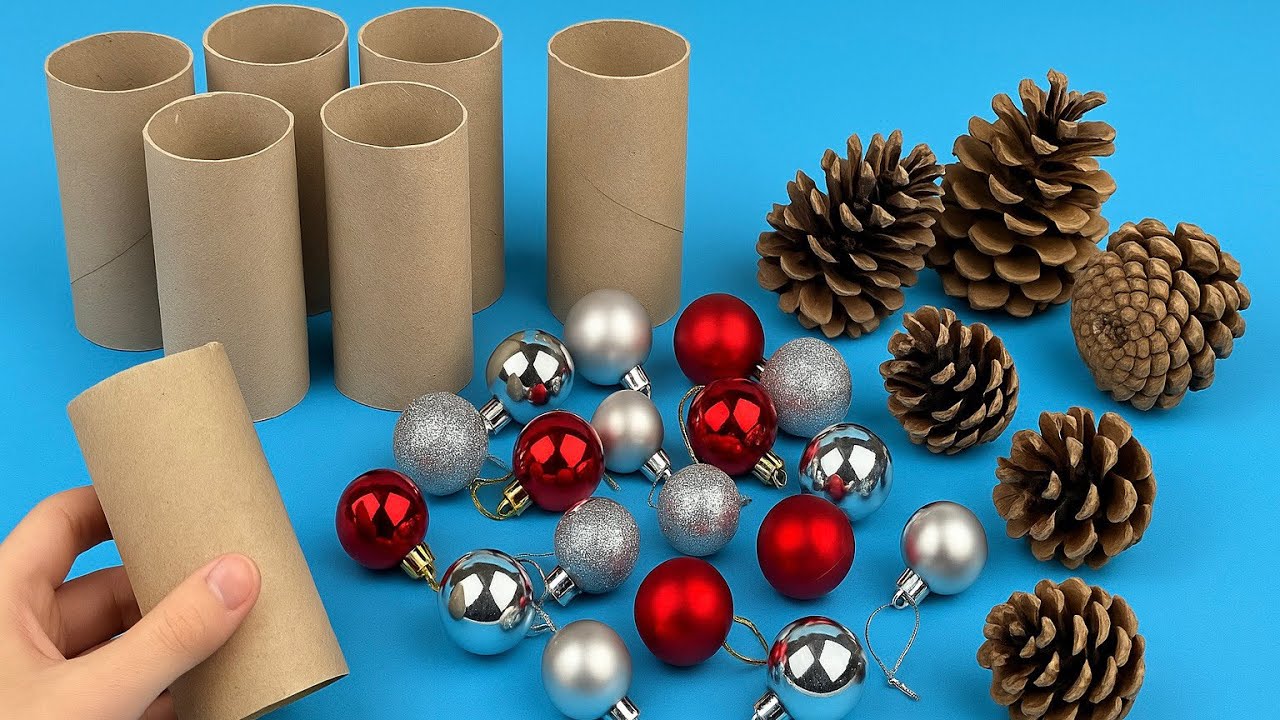 😍 ГЕНИАЛЬНО! Посмотрите, что я сделала с рулонами туалетной бумаги и шишками!