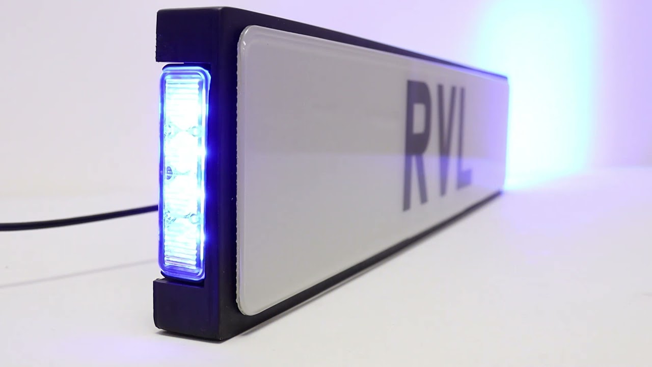 RVL - Covert A Plate - Number Plate Warning Light - Flexible Mount - U4LED Blue