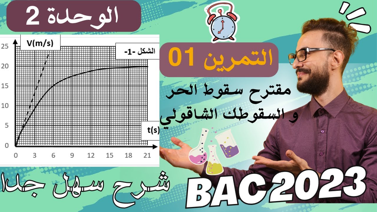 الوحدة (2): التمرين رقم (01) تمرين جد مقترح في السقوط الشاقولي و الحر قادر يجيك في الباك