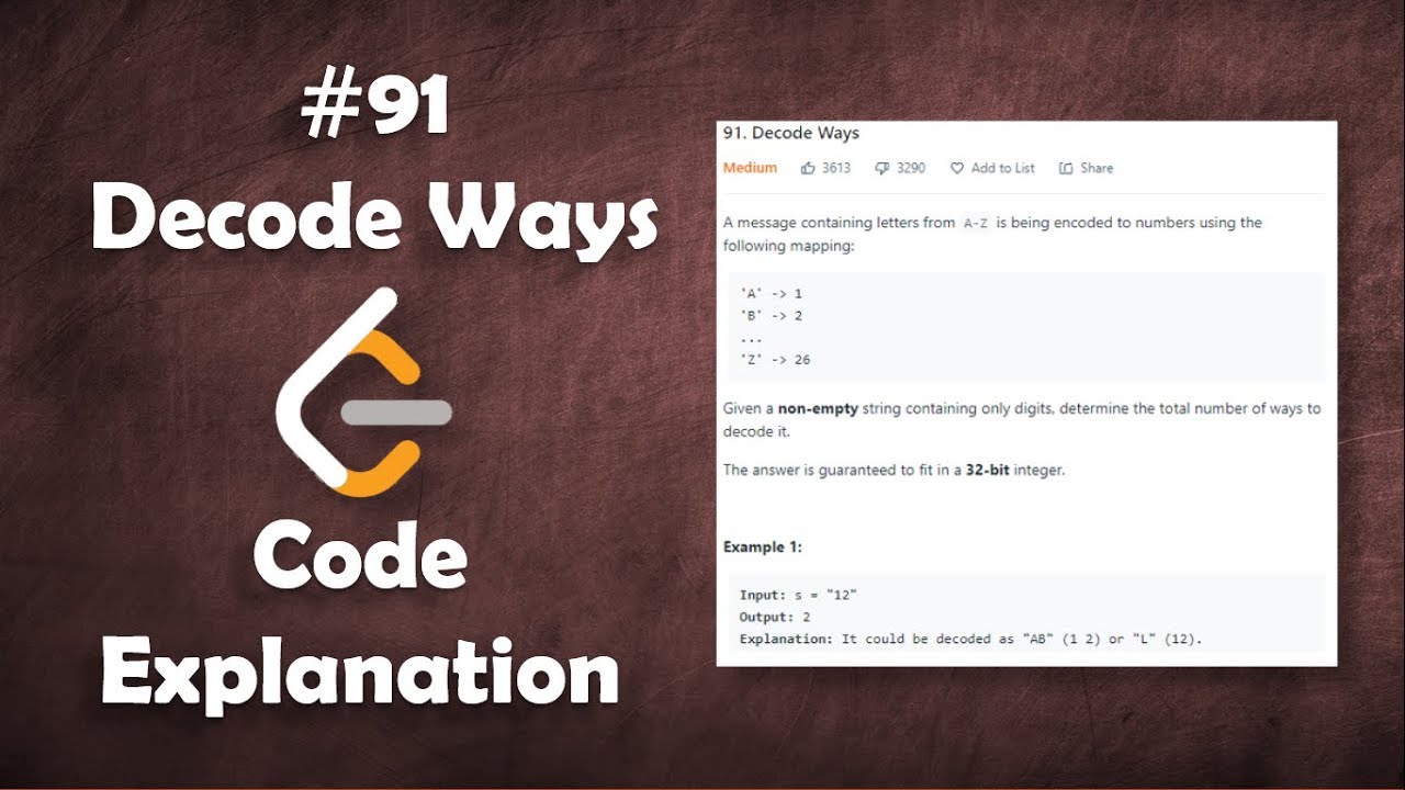 Decode Ways | Live Coding with Explanation | Leetcode #91