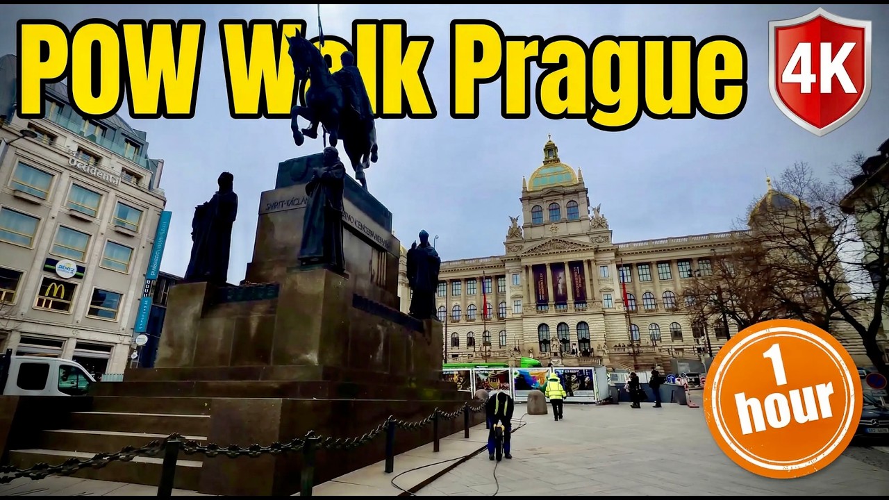 Prague Walking Tour 🇨🇿 | 1 Hour POV Walk from Wenceslas Square to Prague Castle [4K]