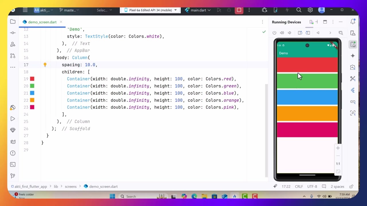 Flutter 3.27's spacing property in Column and Row