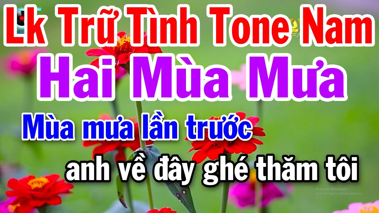 Karaoke Liên Khúc Trữ Tình Tone Nam Dễ Hát - Hai Mùa Mưa - Đêm Mưa Nhớ Mẹ