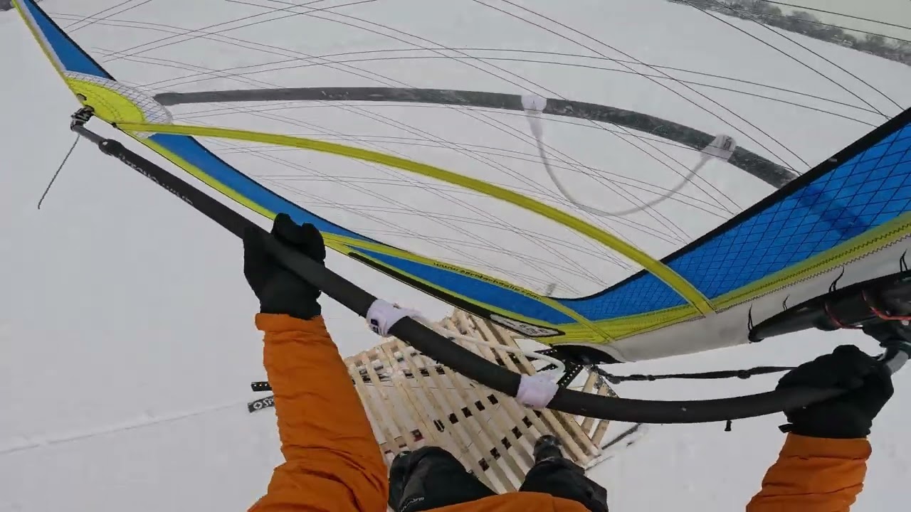 Windsnurfing (snow windsurfing)  Cass Lake, MI   Feb 5, 2026