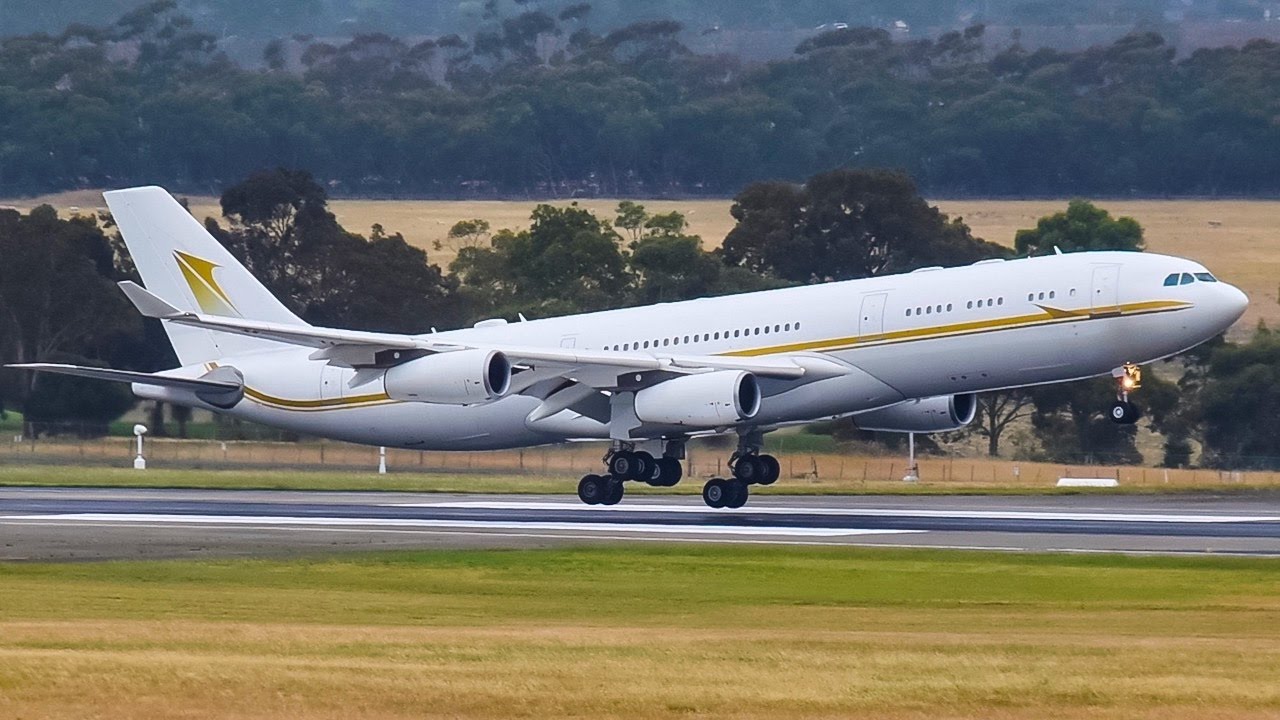 EXTREMELY RARE Sky Prime VIP A340-200 SMOOTH Landing at Melbourne Airport