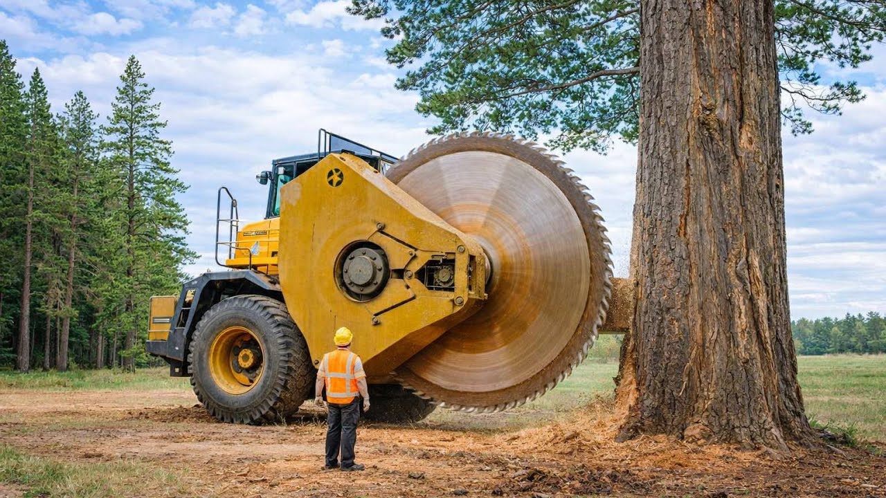 Monster Excavators Destroy Massive Tree Stumps | Extreme Chainsaw Power