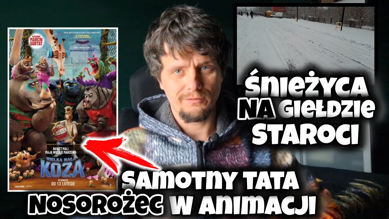 Śnieżyca na Giełdzie Staroci w Mysłowicach. Samotny Tata Nosorożec w Animacji Wielka Mała Koza 🥹❤️‍🔥