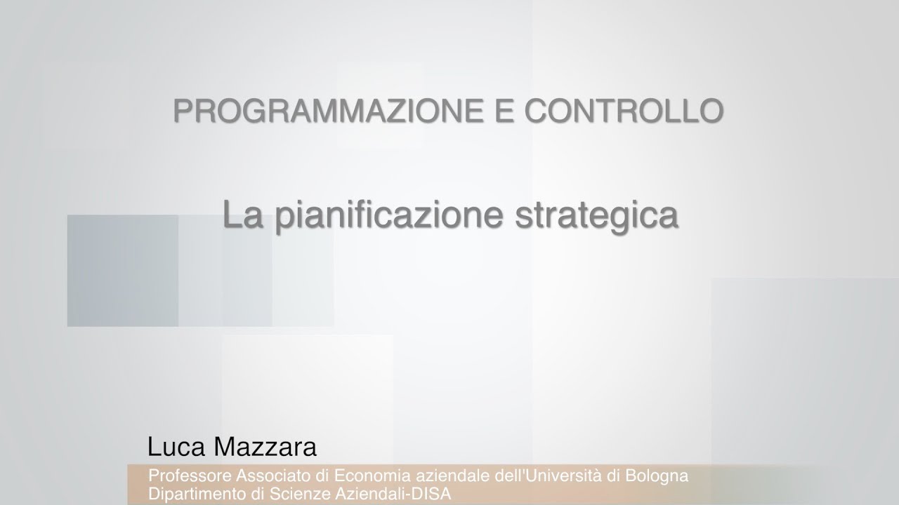 Mazzara - 01 - La pianificazione strategica