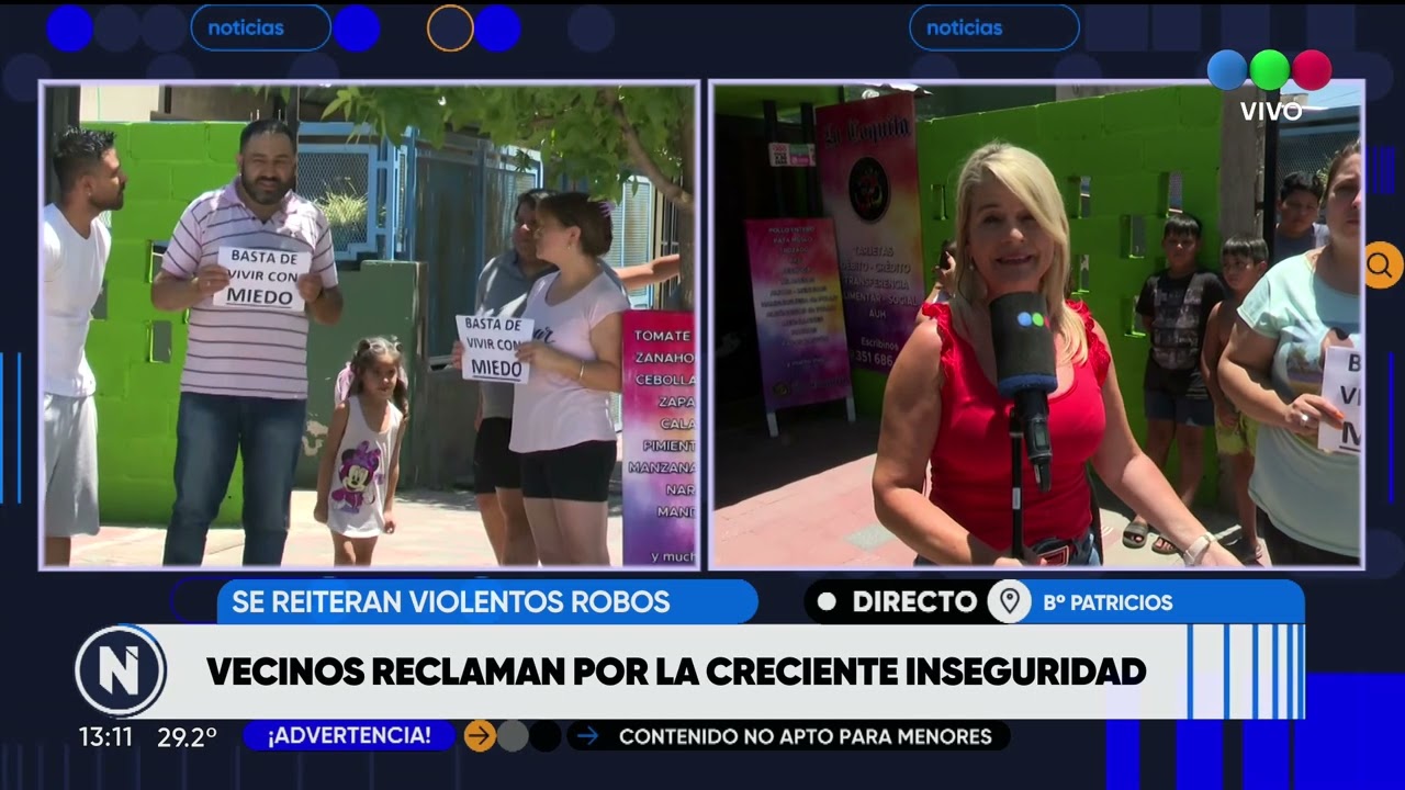 Inseguridad en barrio Patricios vecinos sufren violentos asaltos con tiros en la calle