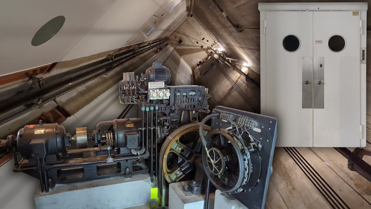 ORIGINAL 1950s Diagonal Schindler N-Series Freight Lift in Basel, Switzerland