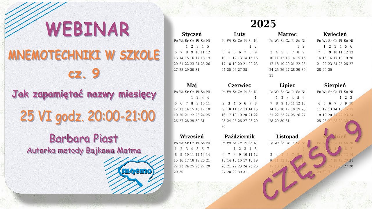 MNEMOTECHNIKI W SZKOLE cz. 9 - Jak zapamiętać nazwy miesięcy