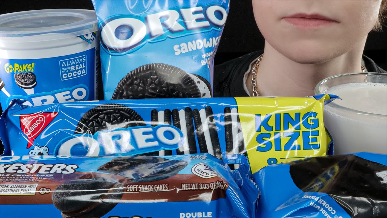 ASMR Oreo Cookies, Ice Cream Cookie Sandwich, Cookie Cereal, Ice Cream Bar Mukbang 먹방