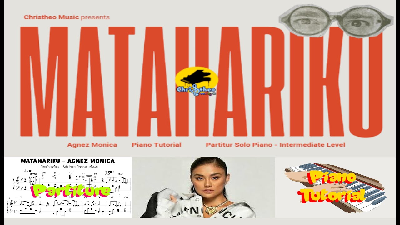 Partitur Piano Tutorial Matahariku Agnez Monica level Intermediate & Backing Track Christheo Music