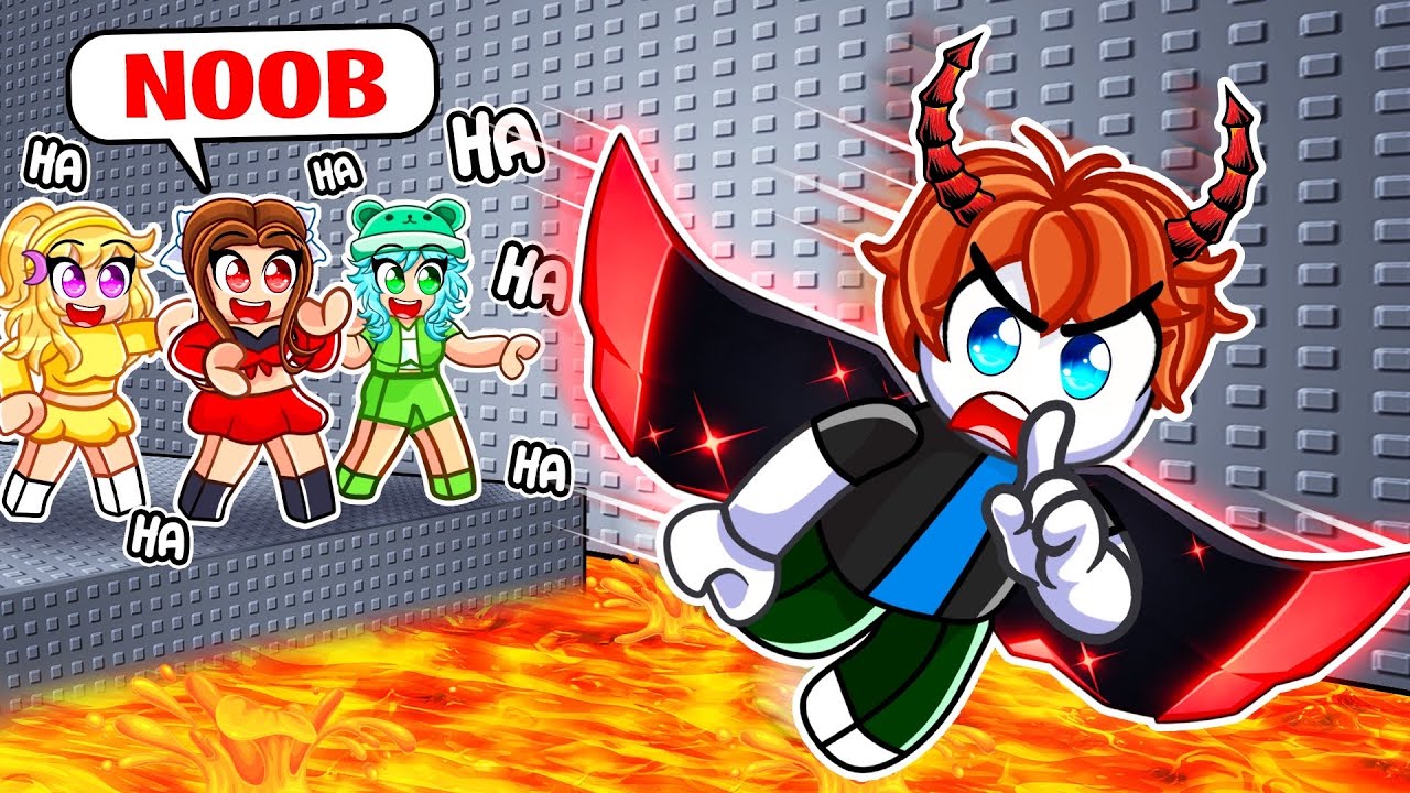 I Pretended to be a noob then used 0.01% DEMON WINGS In +1 Speed Angel Escape! (Roblox)