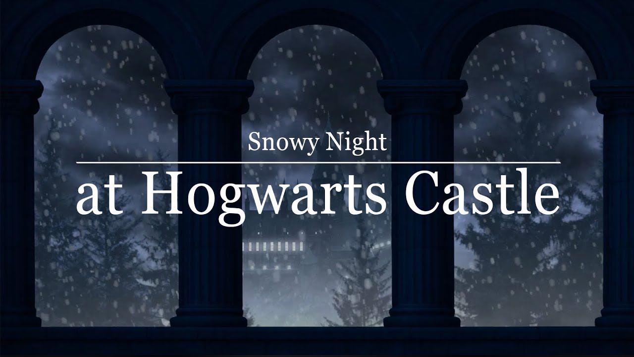 1 Hour Snowy Night at Hogwarts Castle | Harry Potter Ambience Loop | Cozy & Magical