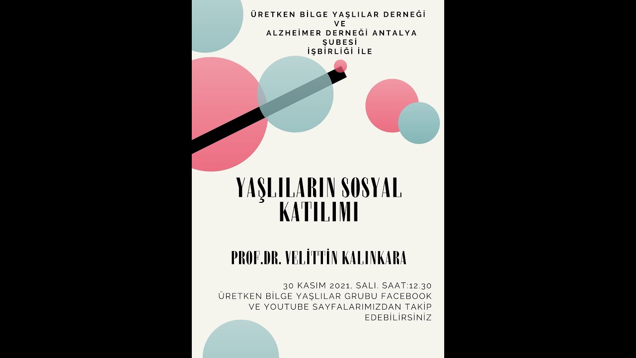 PROF.DR. VELİTTİN KALINKARA/ YAŞLILARIN SOSYAL KATILIMI / UBİYAD / CANLI YAYIN