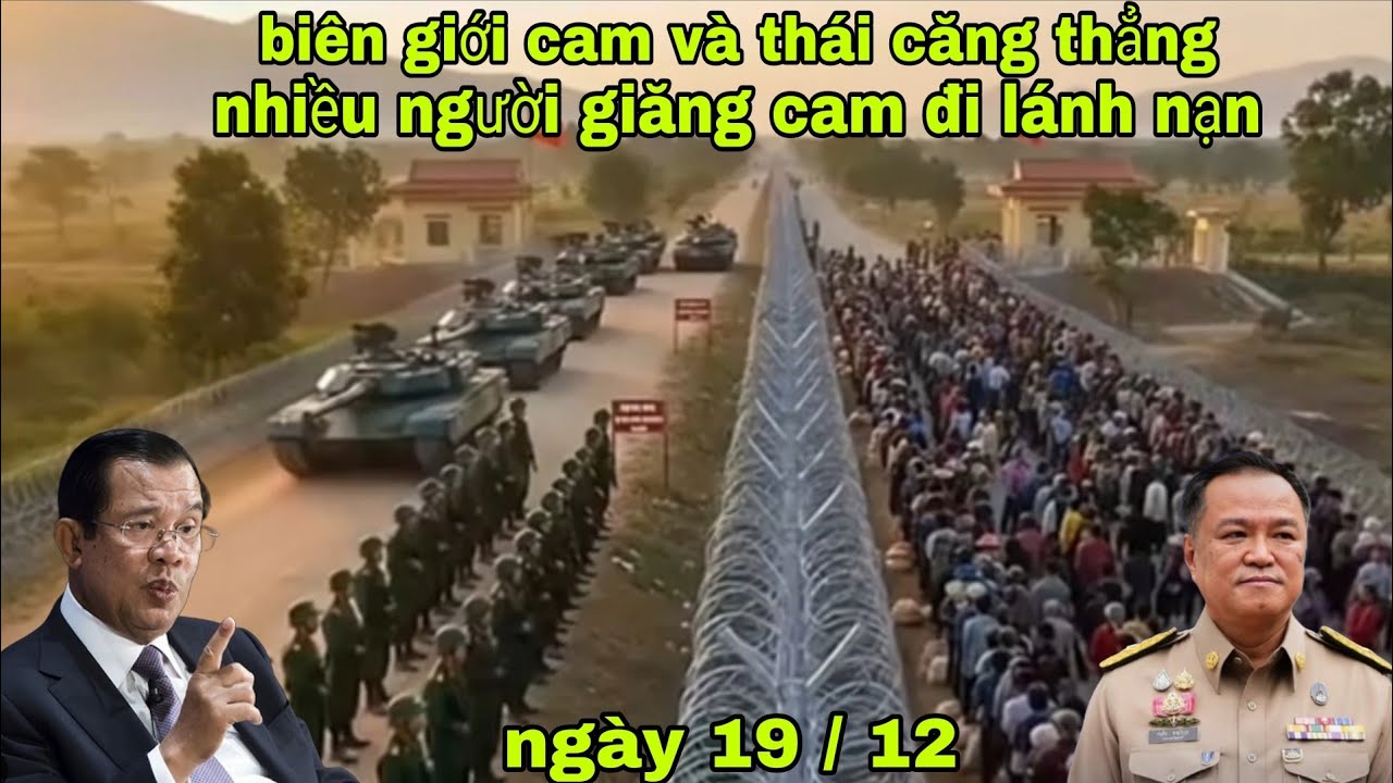 Biên giới cam và thái càng ngày càng leo thang nhiều người dân cam đi lánh nạn quà biểu tình