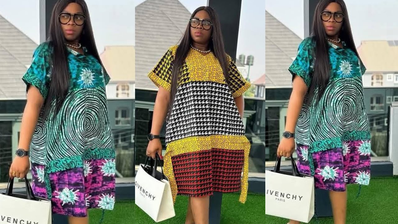 how to cut and sew this stylish bubu kaftan dress with V-Shaped neck and side drop