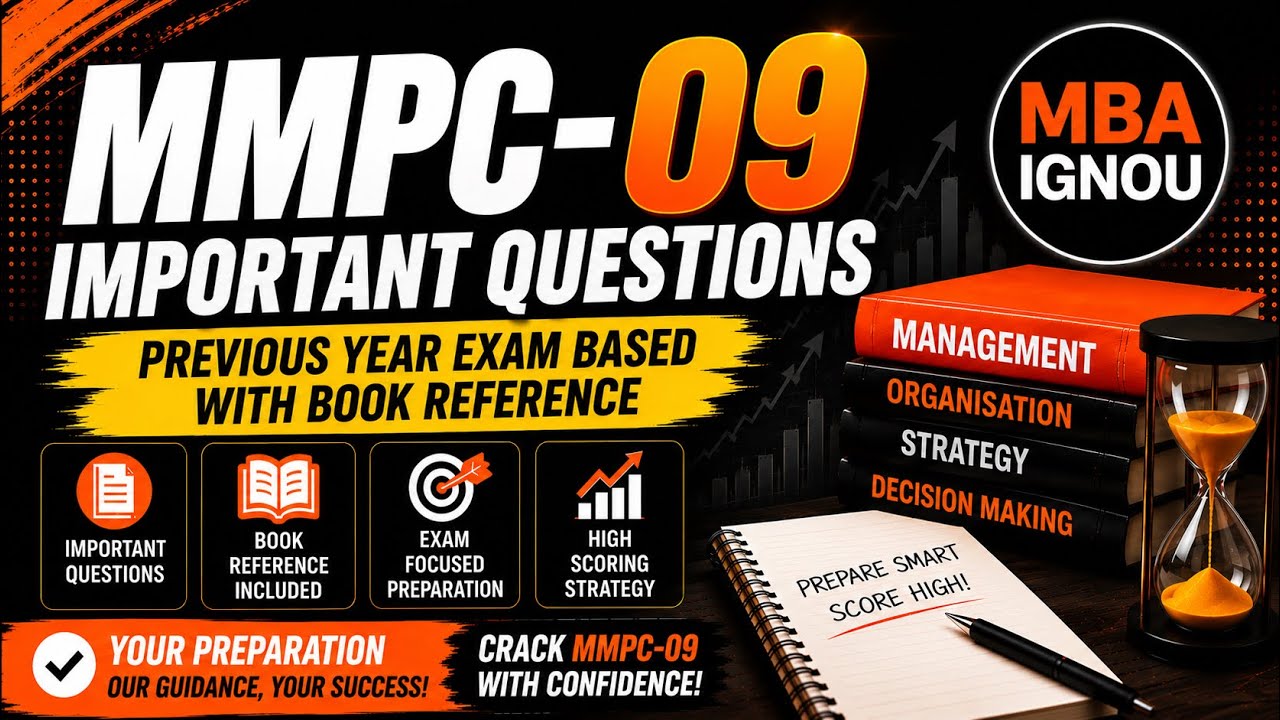 MMPC 9 | Most Important Questions for IGNOU MBA Exam 2025 | With Book Reference & Easy Explanation