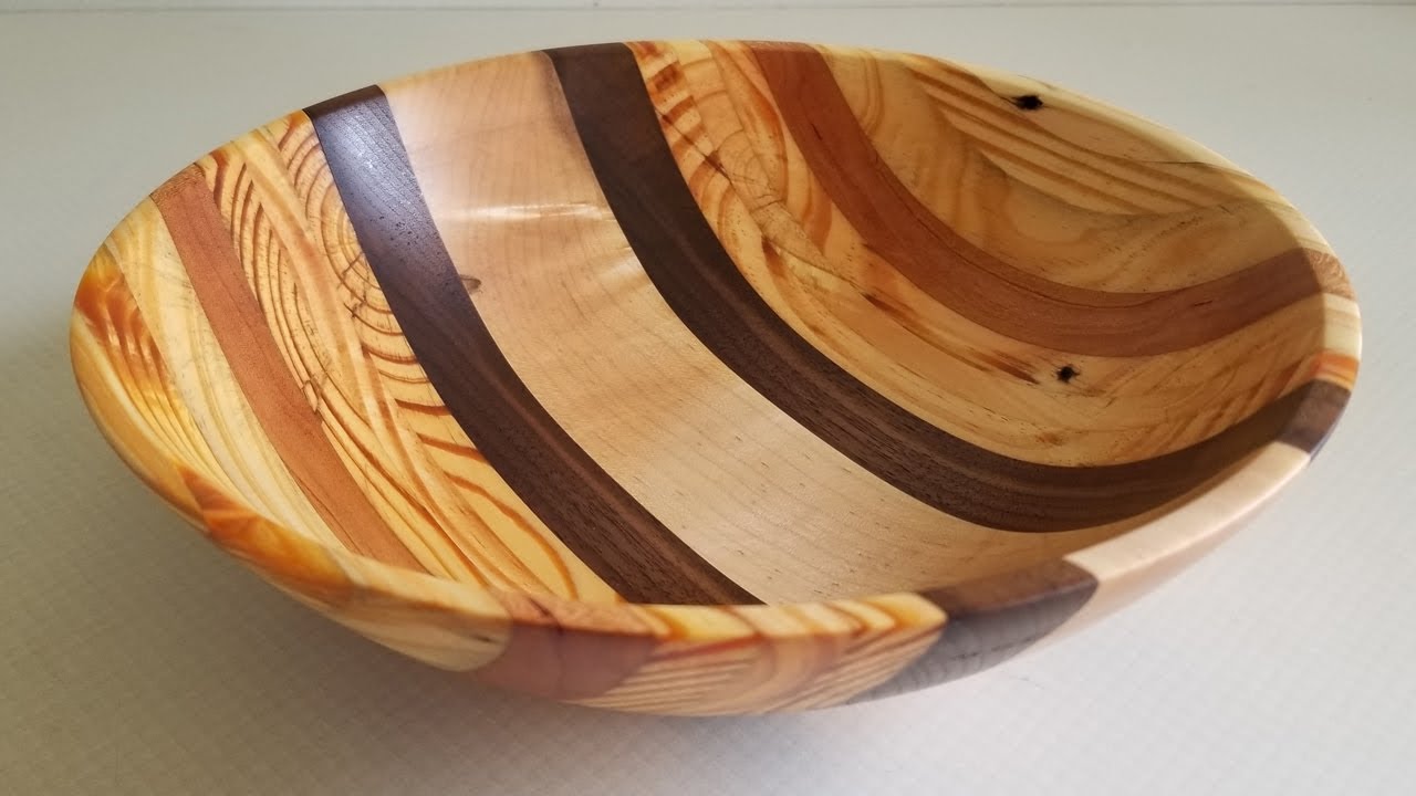 007 Pallet Wood Bowl (with Walnut, Maple, and Cherry) - Woodturning