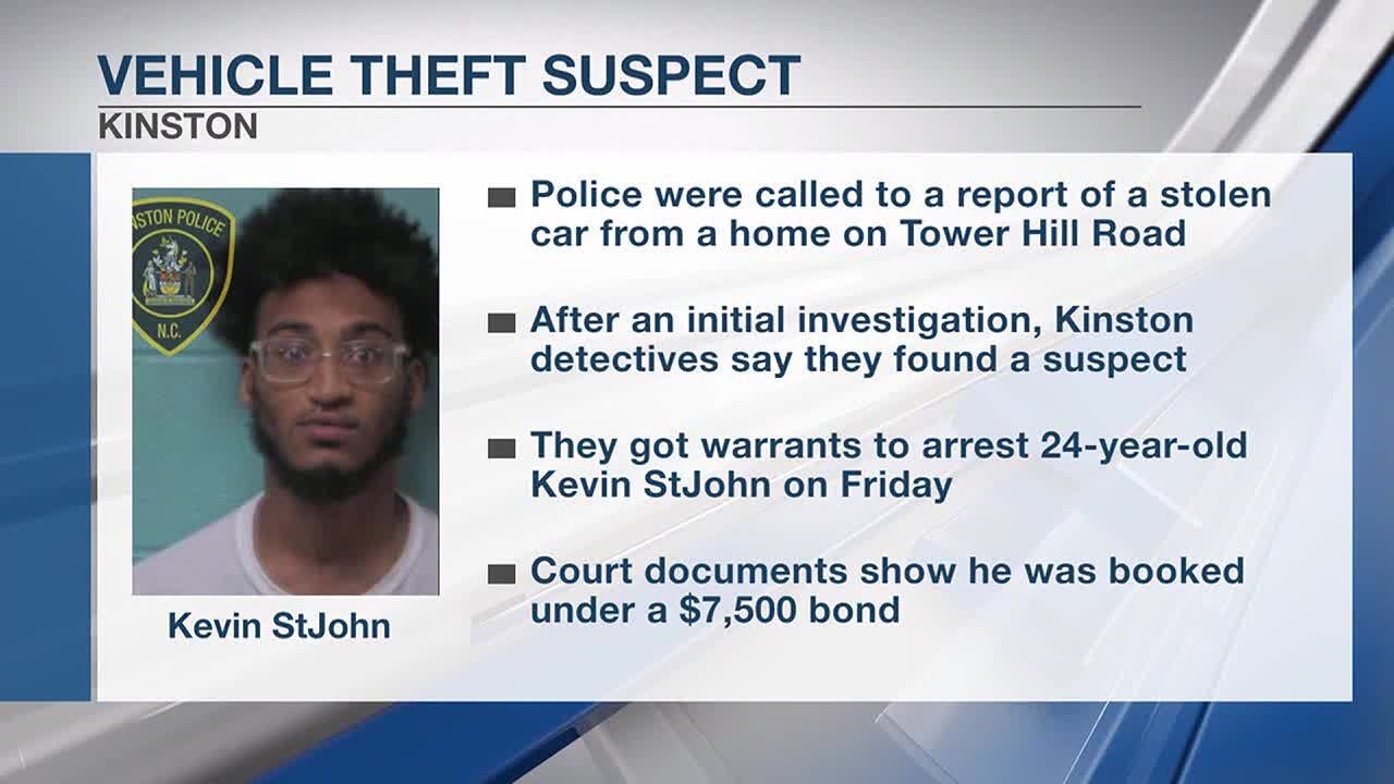 Man arrested in Kinston stolen car case