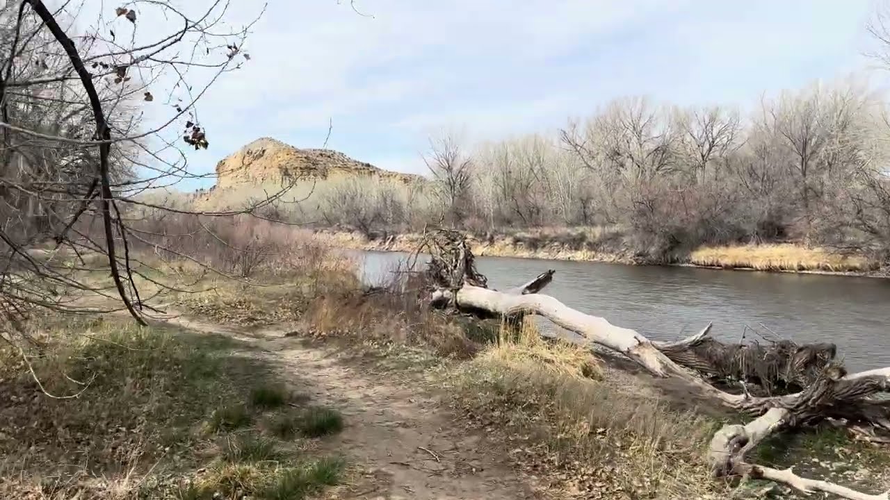 Arkansas River Walk on a Warm & Windy Day - Pathfinder Park - Florence, Colorado