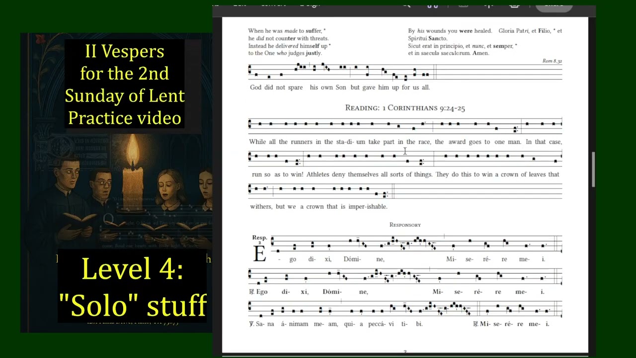2nd Sunday of Lent Vespers Level 4 practice video