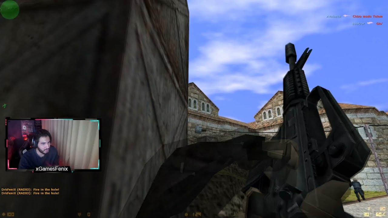 Gameplay Counter Strike 1.6 Partida Map de_cbble
