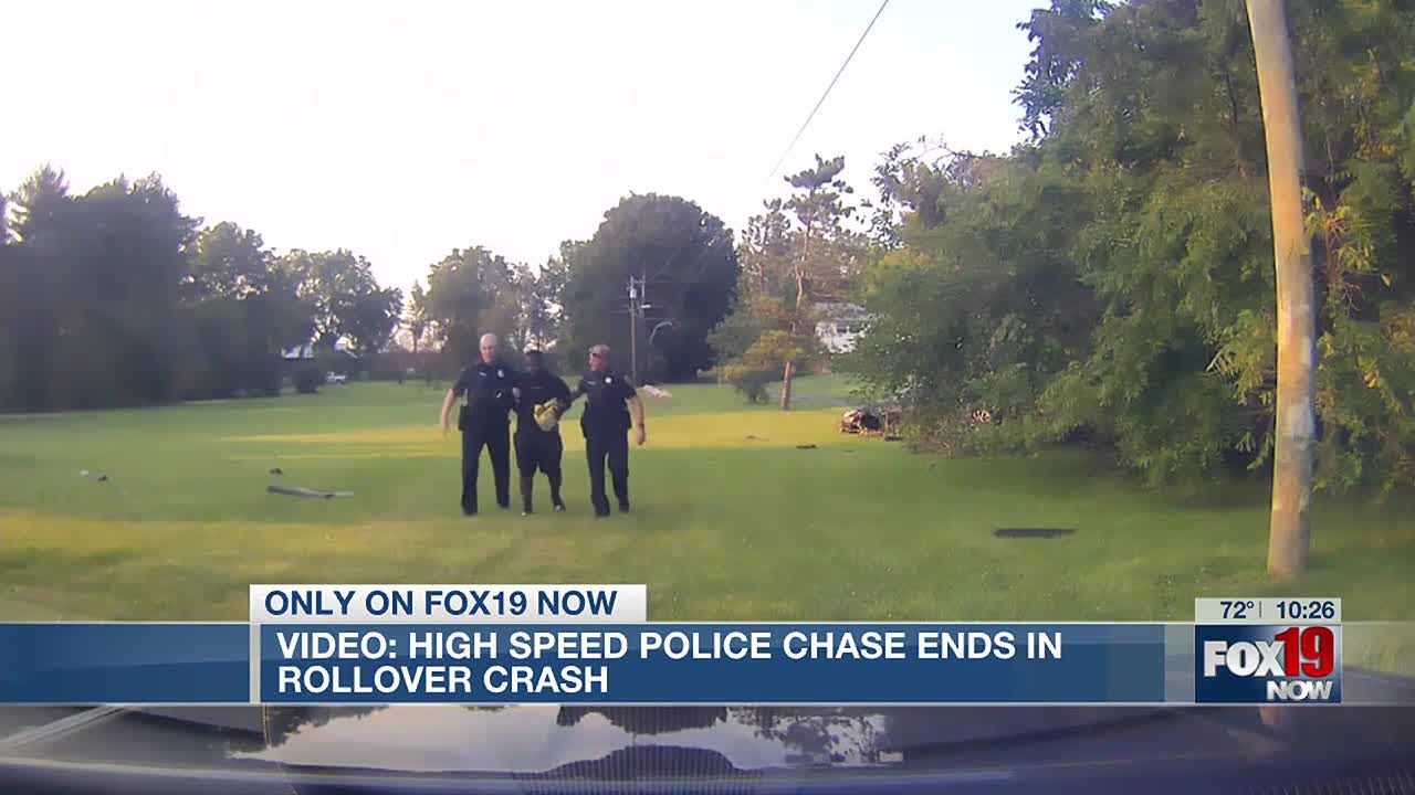 WATCH: High-speed police chase ends in rollover crash