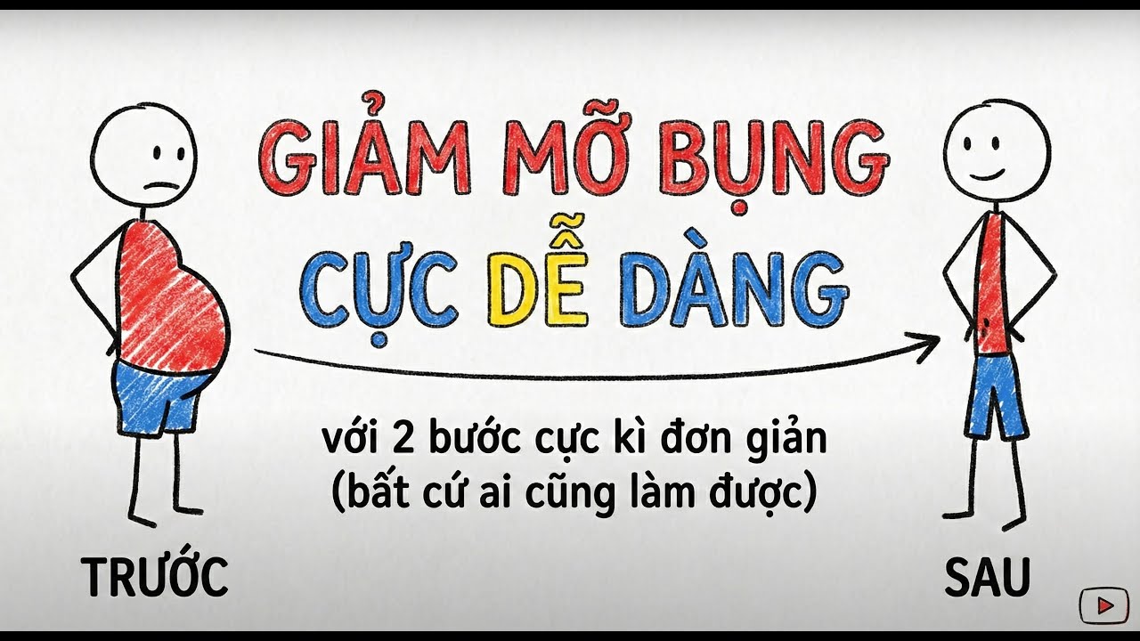 Giảm mỡ bụng cực DỄ DÀNG với 2 phương pháp cực đơn giản (bất cứ ai cũng làm được)
