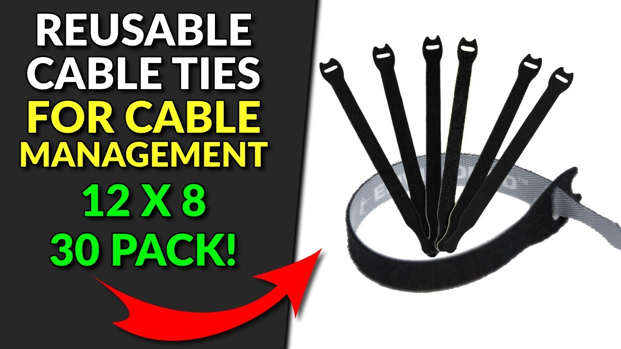 Reusable Cable Ties 12 x 8 for Cable Management