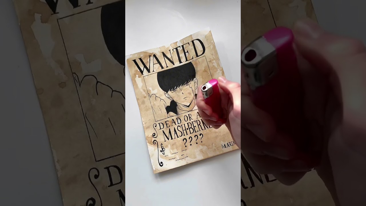 Drawing Mash's wanted poster✨ #mashle #mashlemagicandmuscles #onepiece #shorts #anime #mash