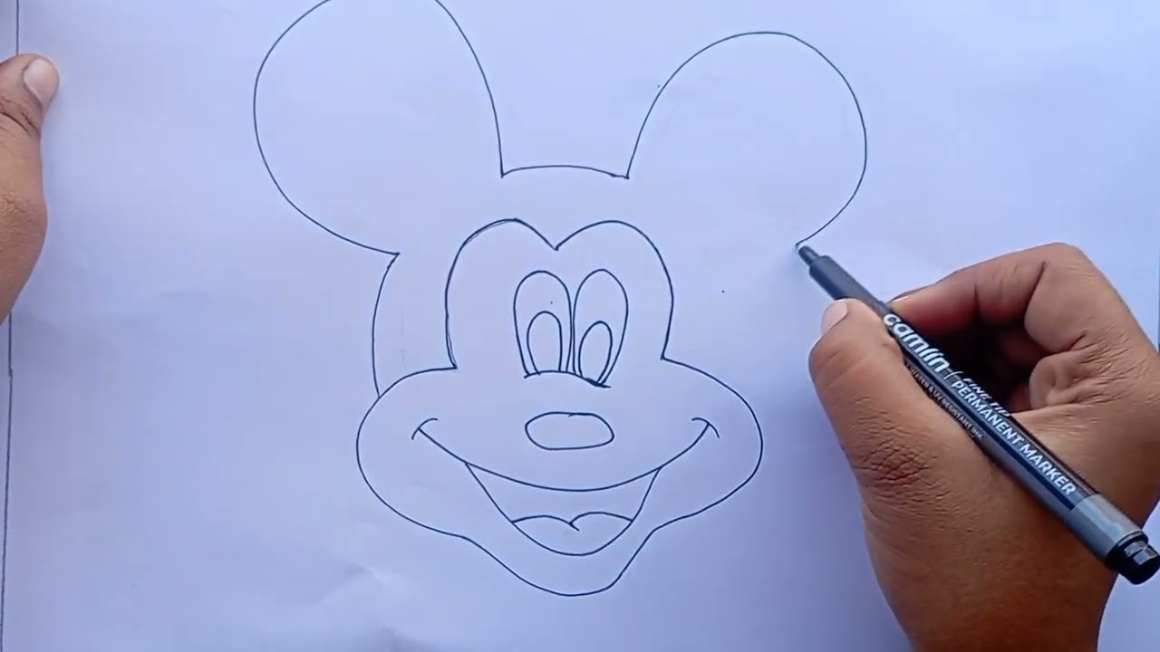 Mickey 🐭Mouse easy drawing/ How to draw Mickey Mouse simple / #drawing #viral