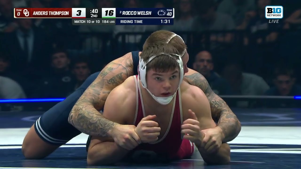 184 LBS: Penn State's Rocco Welsh vs. Oklahoma's Anders Thompson | Penn State Wrestling
