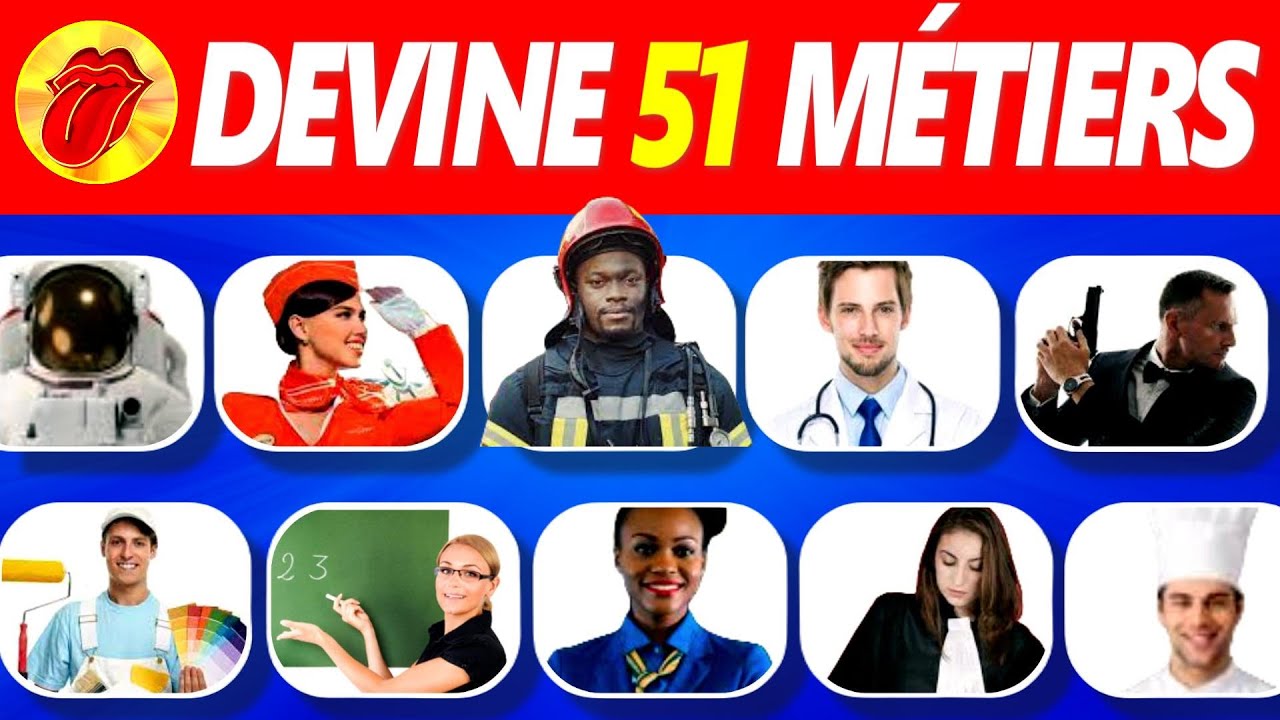 👮Devine 51 MÉTIERS en 3 sec - Apprends FACILEMENT tous les métiers en français