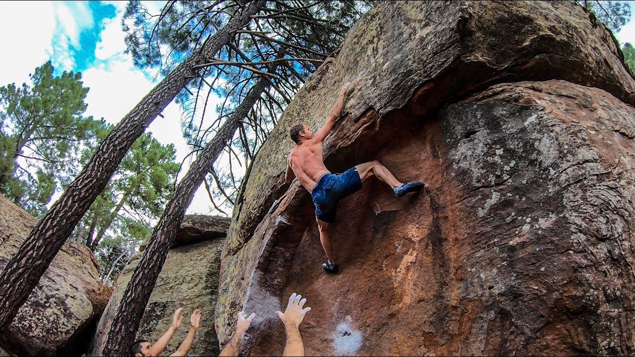 Scary 7B+ Boulder...Don't Break Your Legs!