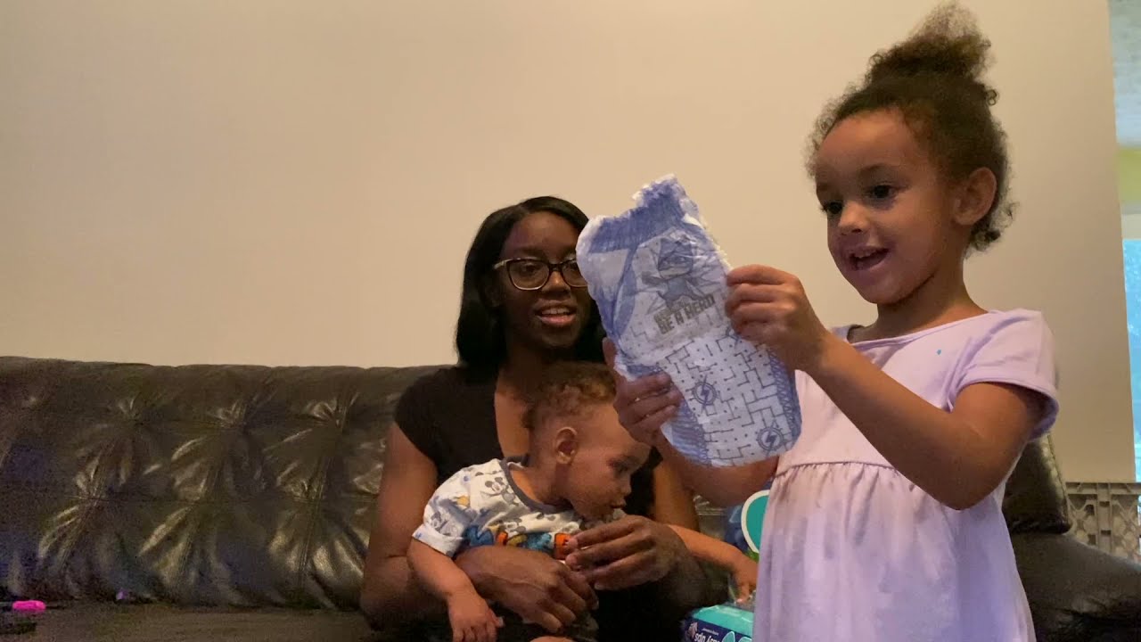 SJ's LAST DIAPER!!! Pampers Easy-Ups training pants here we come.