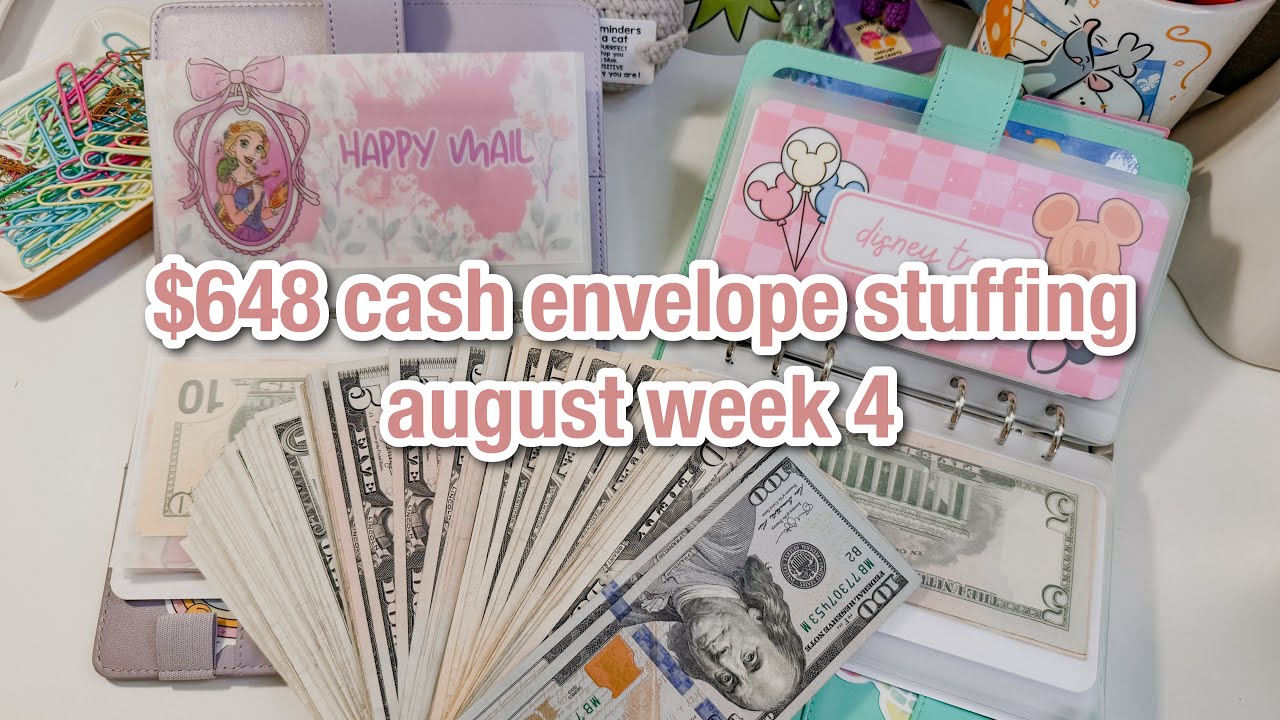CASH ENVELOPE AND SINKING FUNDS STUFFING | married 24 yr old budget | low income | august #4
