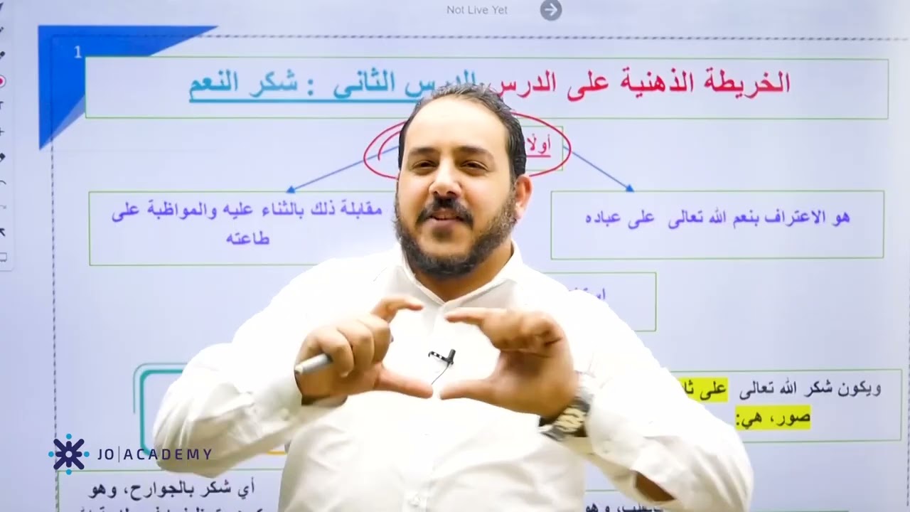 توجيهي 2008 شرح  الدرس  الثاني تربية اسلامية تخصص شكر النعم مع الأستاذ عبدالعظيم الشاويش