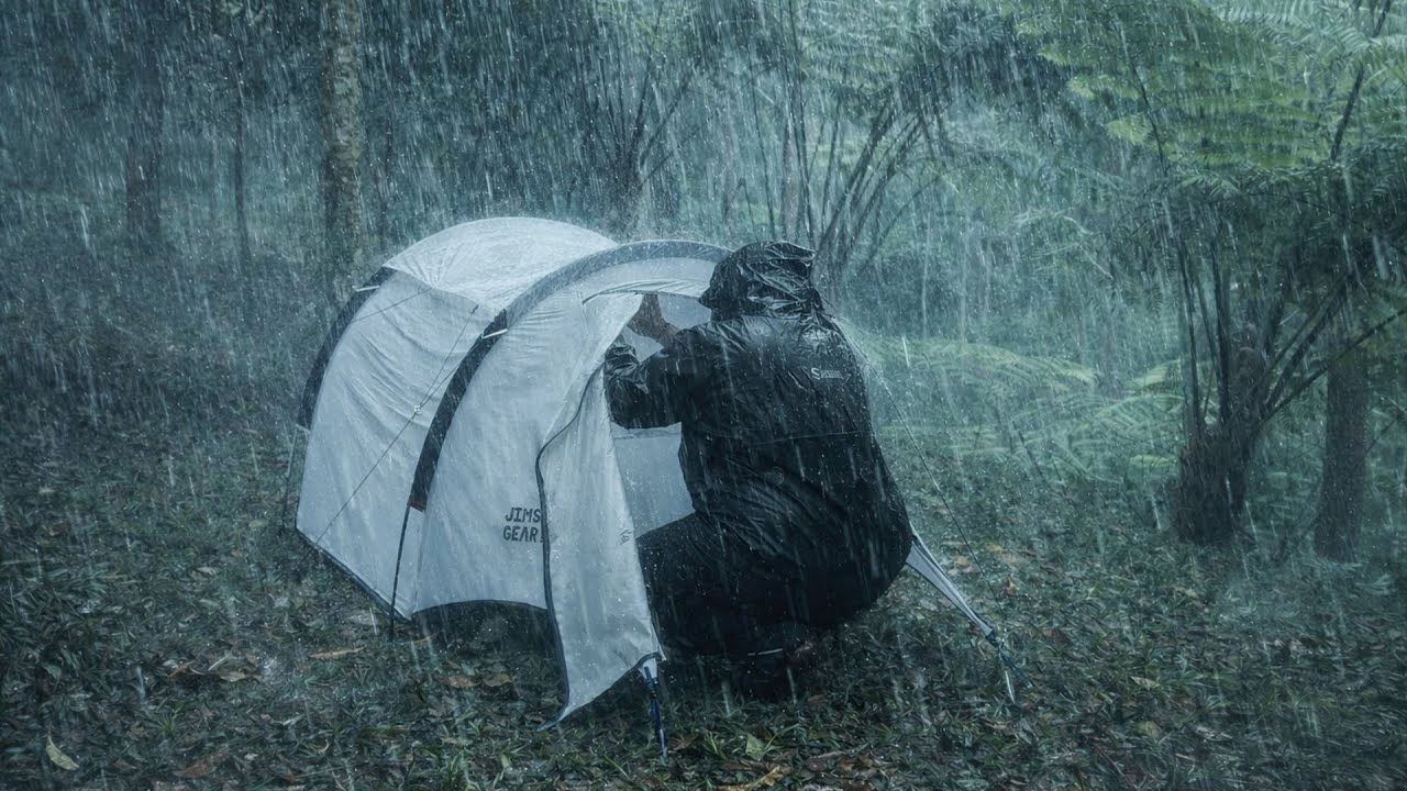 AMAZING RAINSTORM CAMPING 🌧 | SOLO CAMPING IN HEAVY RAIN AND THUNDERSTORM ⚡