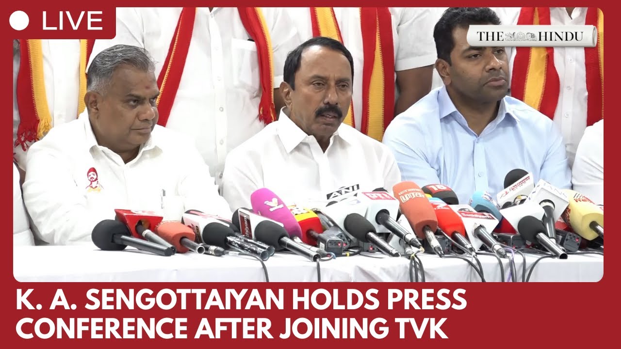 K. A. Sengottaiyan holds press conference after joining TVK