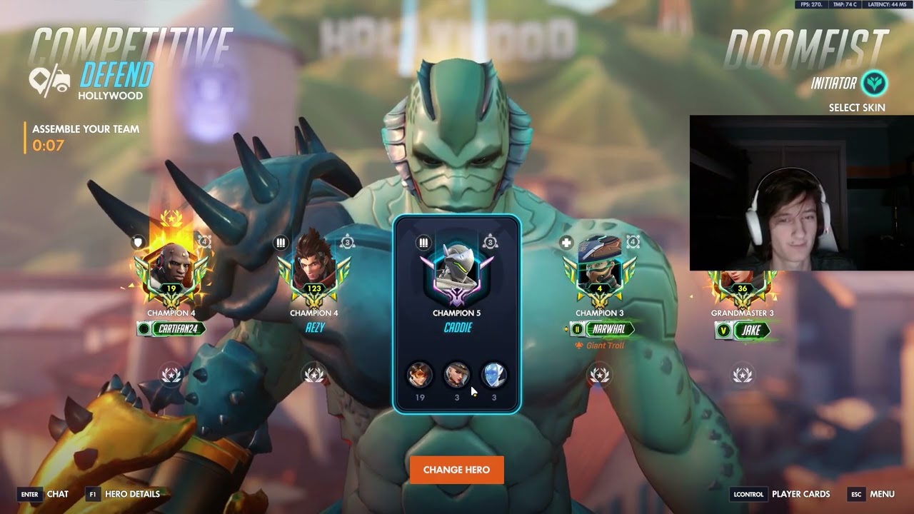 Overwatch Rank 1 Doomfist Cartifan Beast Of Hollywood -Top Ranked-